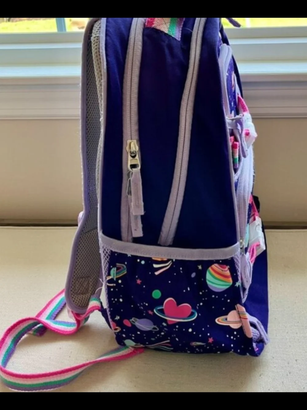 Pottery Barn Kids -Space Print Purple Large Backpack & Lunchbox Set